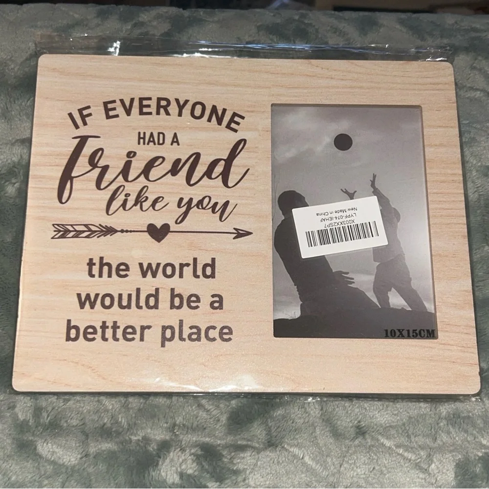Natural Wood Picture Frame with Heartfelt Quote